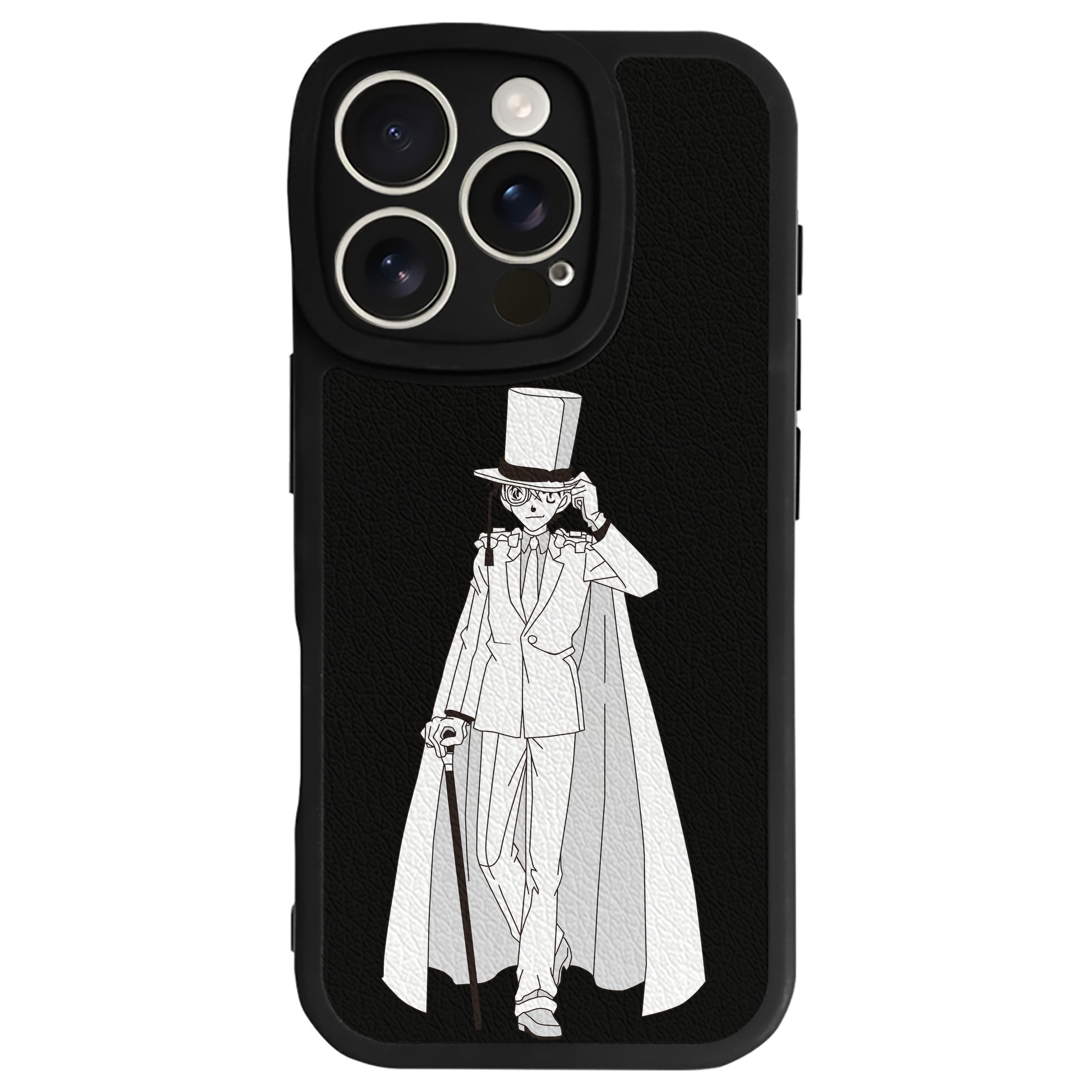 （画像用） 名探偵コナン くろば かいと Detective Conan Kuroba Kaito 【iPhone 16シリーズ対応】シリコンスマホケース（レザー調） 材質：シリコン